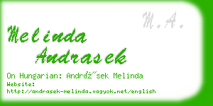 melinda andrasek business card